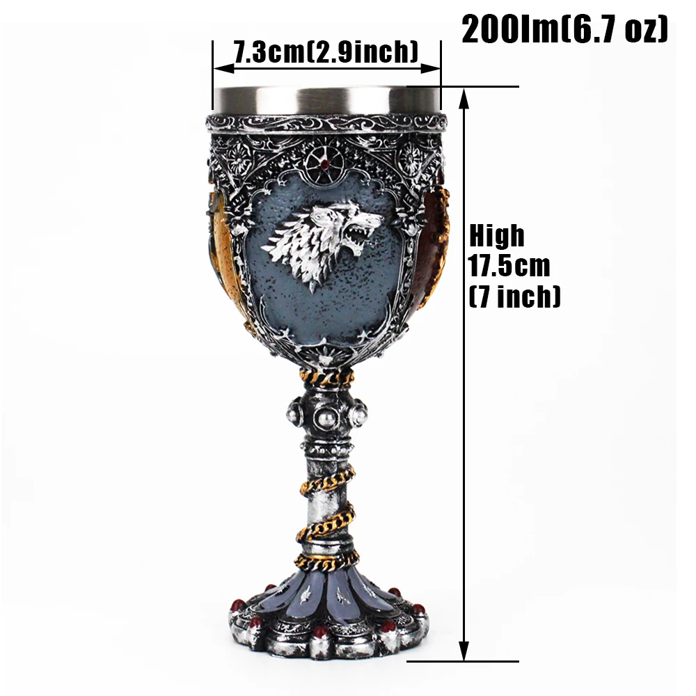 Кубок «Игры престолов», бокал для вина Nemesis Now sigili Wolf Head Goblet дни матери отца дни Хэллоуин получили подарок вентилятора 200 мл