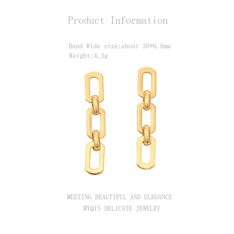 

Korean Luxury Chain Long Stud Earring 18k Gold Pendientes Stamp S925Earring Set For Women Girl 2021 Trend Jewelry Office 2019