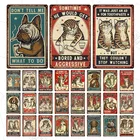 Металлическая вывеска в виде животных, забавная жестяная вывеска для дома с енотом, кошкой, собакой, табличка для зоомагазина, наклейки на стену, ретро украшение для дома