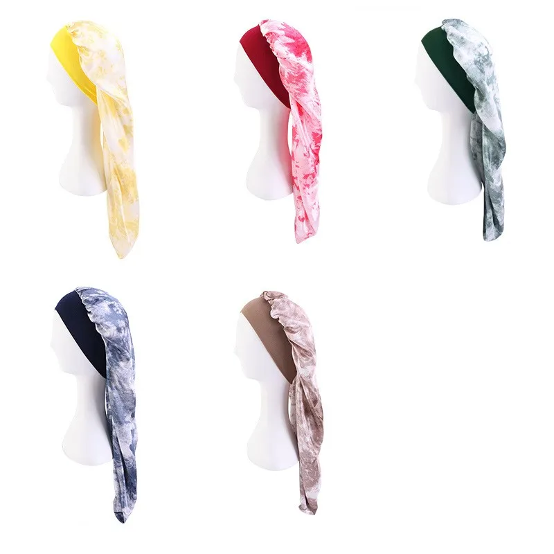 Женская и эластичная широкая шляпа с принтом головной убор для ухода за длинными