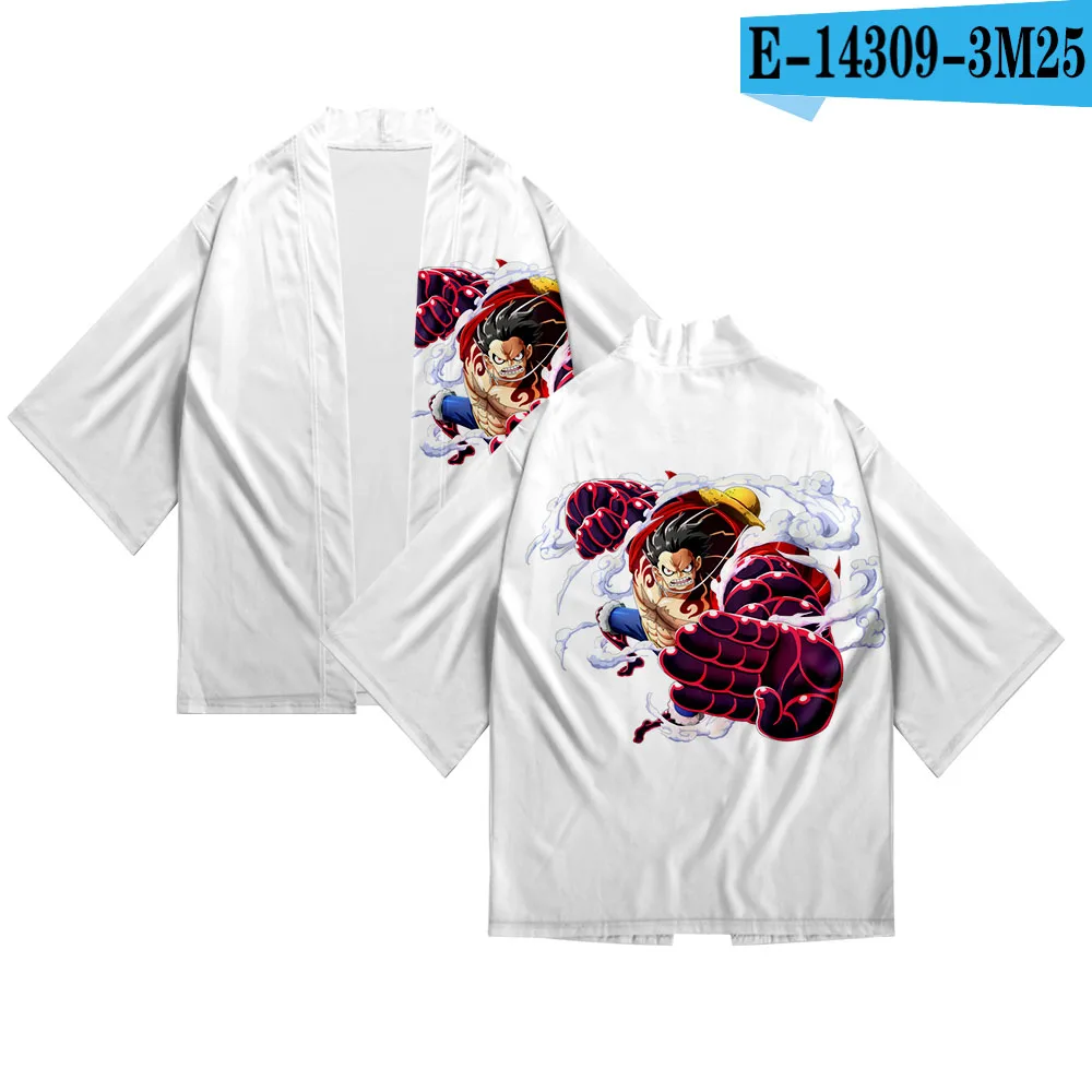 

Японское кимоно с 3D принтом, цельный модный Повседневный Кардиган для мальчиков и девочек, хаори юката, с коротким рукавом, в стиле аниме, дл...