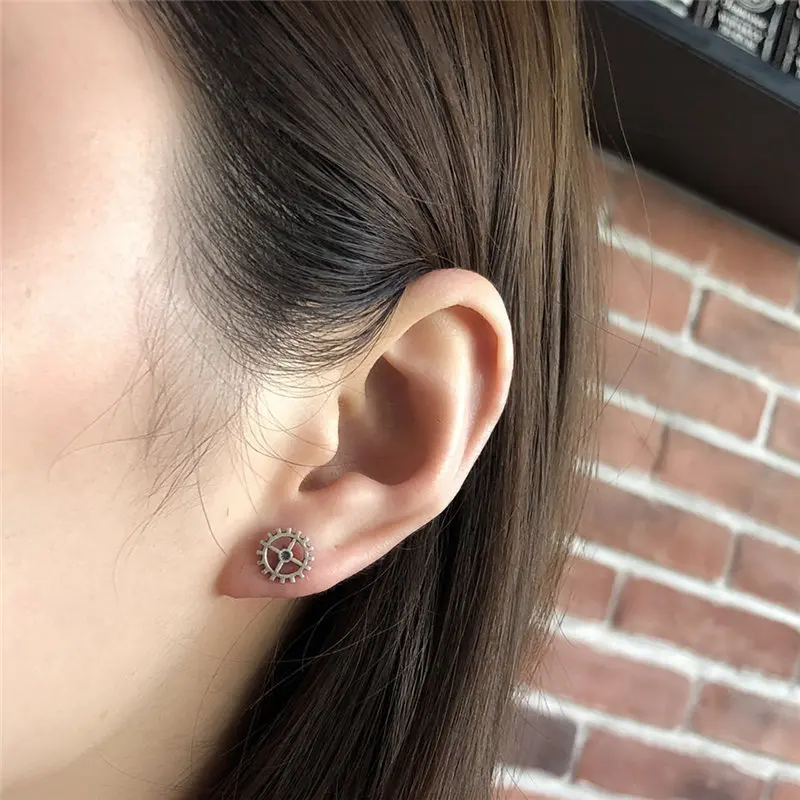 HelloLook 925 стерлингового серебра серьги гвоздики для мужчин и женщин Готическая