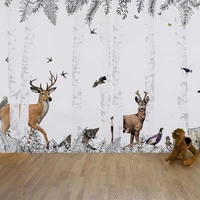 personnalisez le papier peint woody chesnut jungle animals forest wallpaper pw200215001