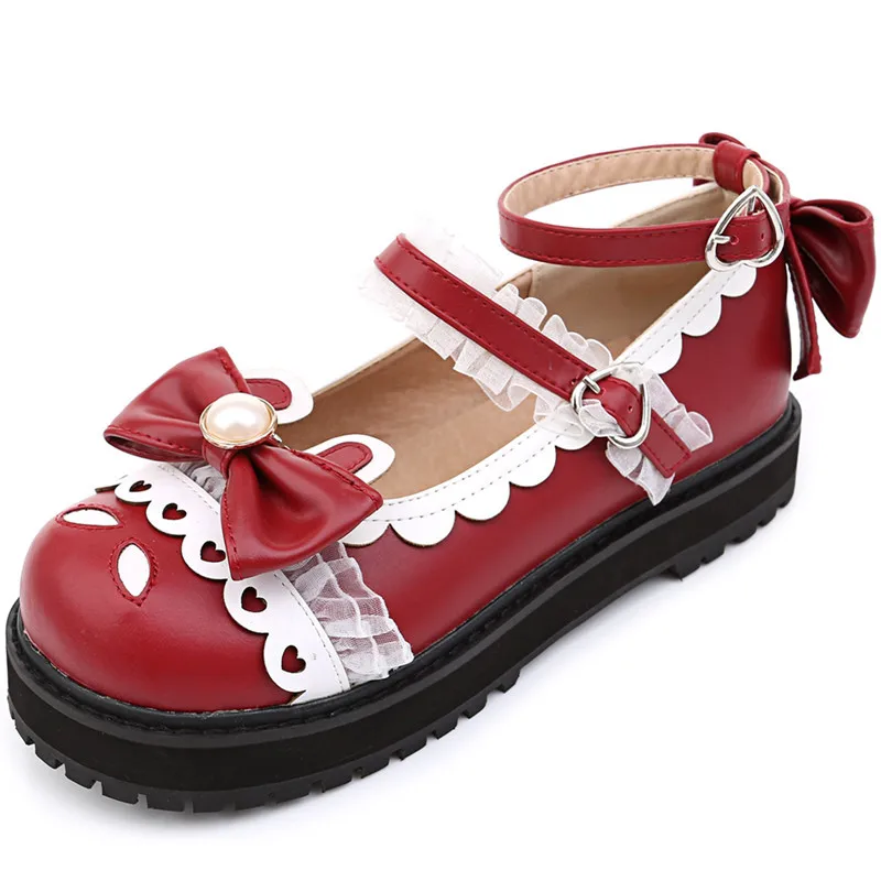 

Туфли с бахромой и бантом для девочек, милые туфли принцессы в стиле «лолита» на низком толстом каблуке, с круглым носком, для косплея