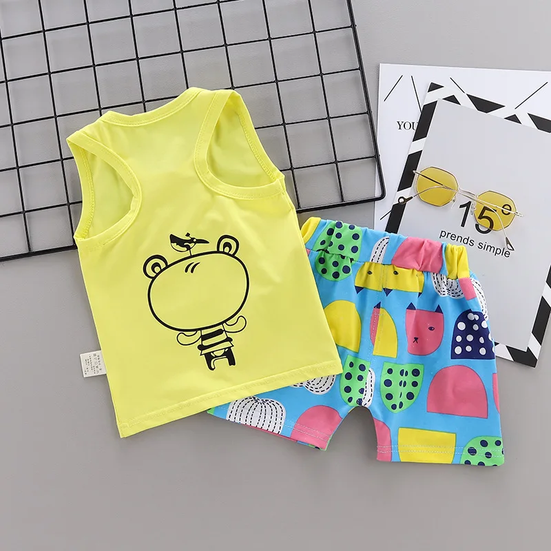 Летняя модная детская одежда для маленьких мальчиков и девочек Одежда из хлопка