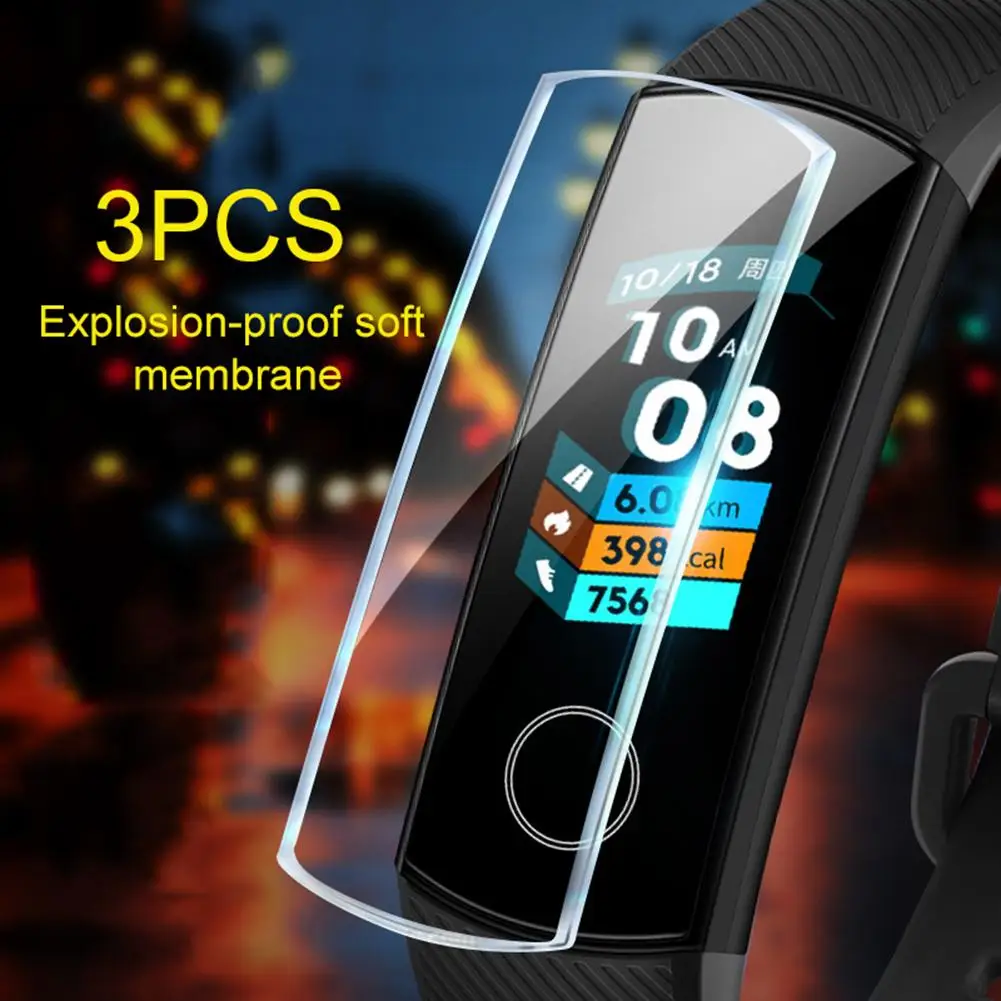 3 шт ТПУ Взрывозащищенная HD мягкая полная защитная пленка для huawei Honor Band 5 |