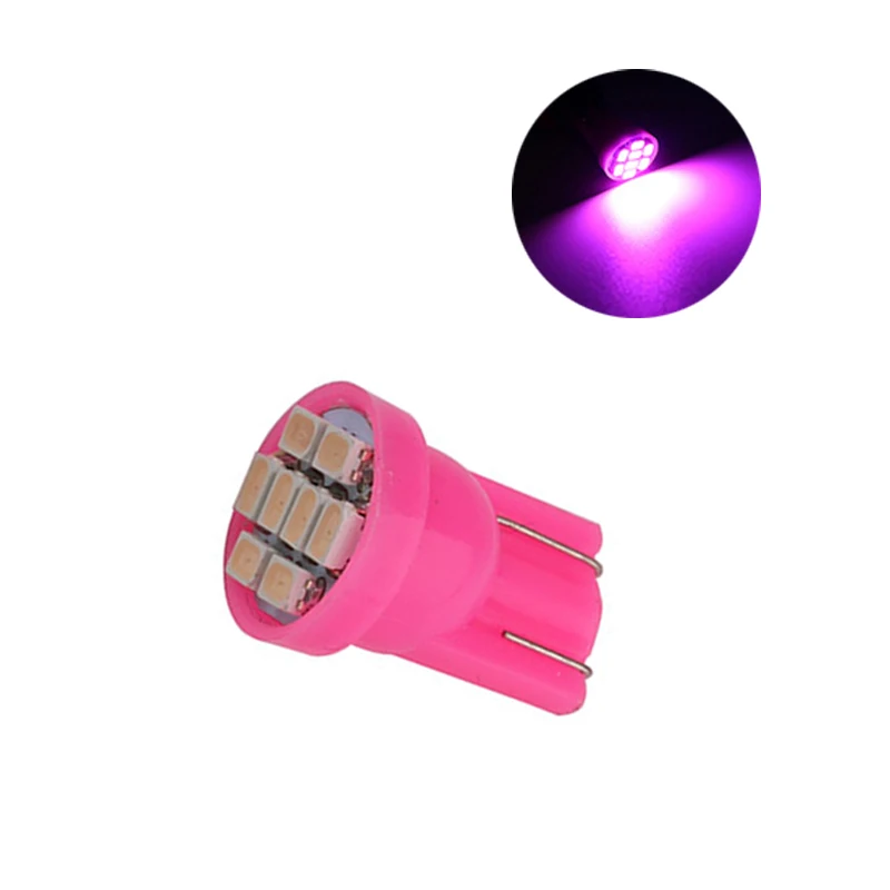 

20Pcs Pink 12V T10 W5W 194 192 168 2825 Wedge 8SMD 1206 LED Car Replacement Bulbs Car Interior Reading Map Dome Light
