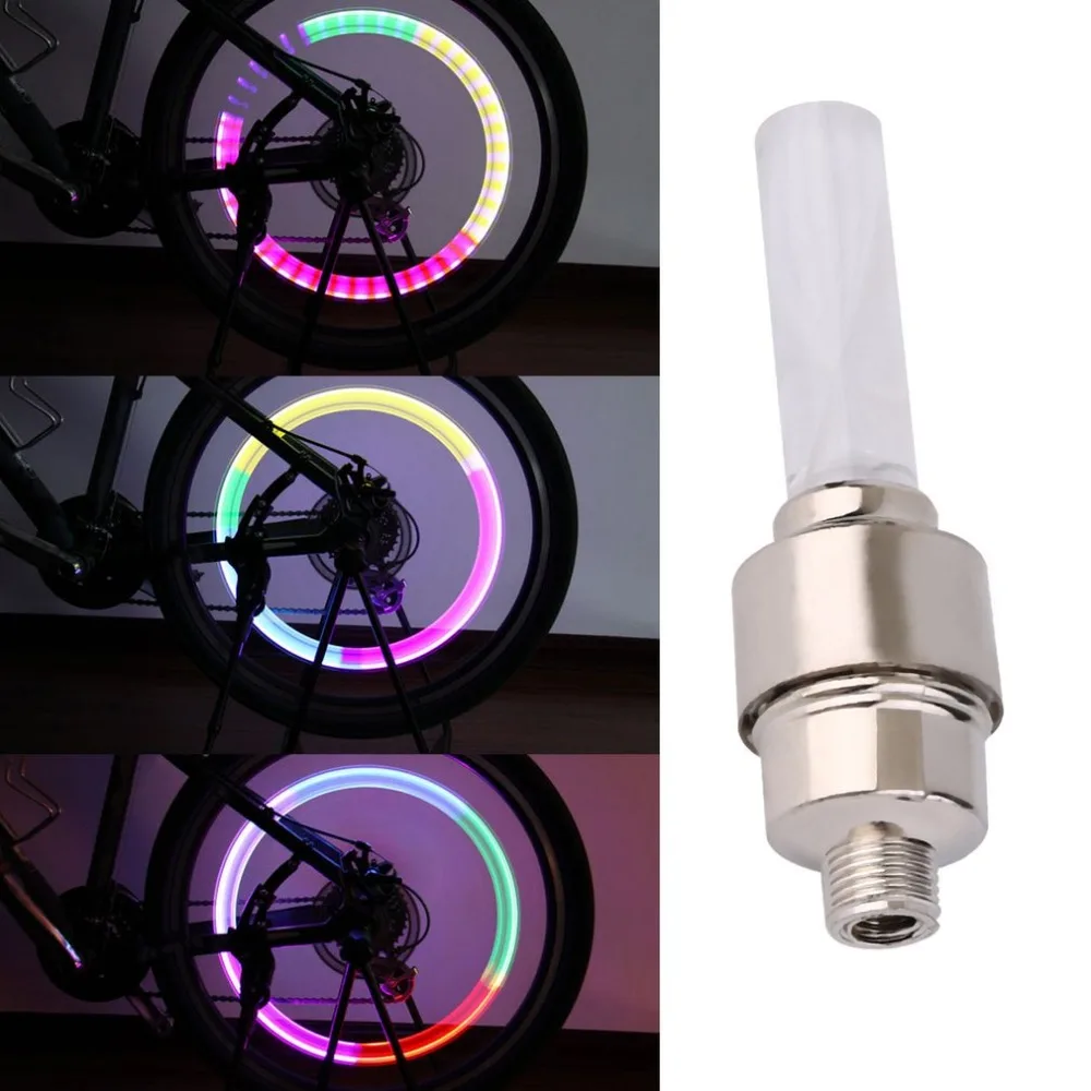 

2Pcs/Set Cool Bike Bicycle Wheel Tire Air Valve Stem Cap Multi Color LED Light Best Sller Hot Newest