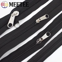 510meters 35810 black nylon coil zippers in roll with sliders for luggage bags tent zip repair sewing accessories craft