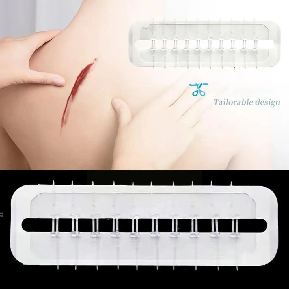 

Portable 4 Zipper Band-Aid Zipper Tie Wound Closure Hemostatic Patch Patch Fast Wound Care Health Suture F3T9