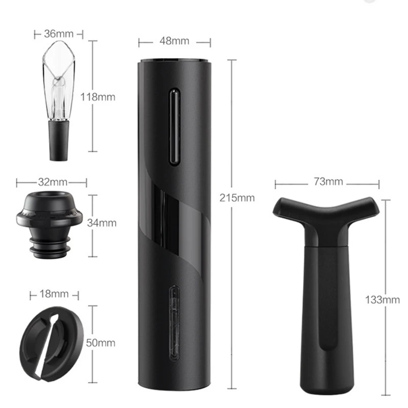 

Electric Wine Opener Corkscrew Rechargeable Automatic Wine Opner Set Wine Bottle Opener with Foil Cutter Gadgets