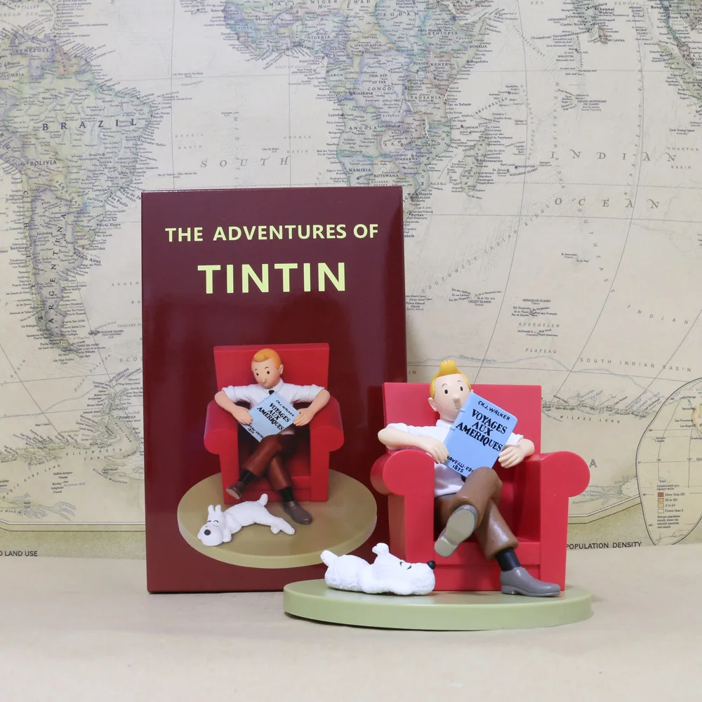 Vogue France Herge комикс аниме Tin Milou Snow Sofe статуя для чтения фигурка модель игрушки