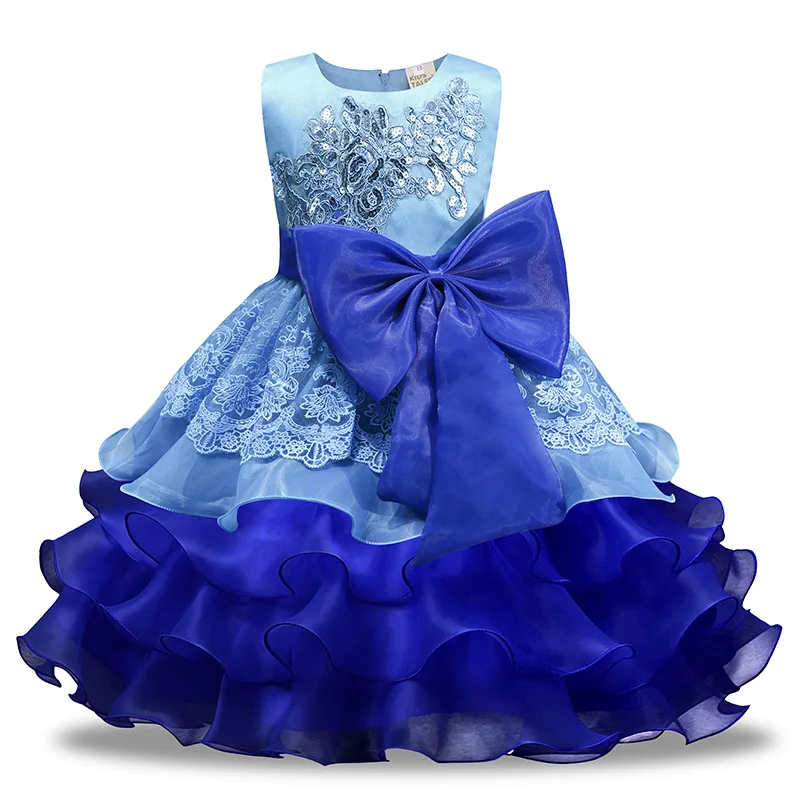 

Girls Dress Flower Wedding Party Princess Christmas Big Bow Princess Dress for Girl Party Costume Kid Cotton Party Girl Clothing