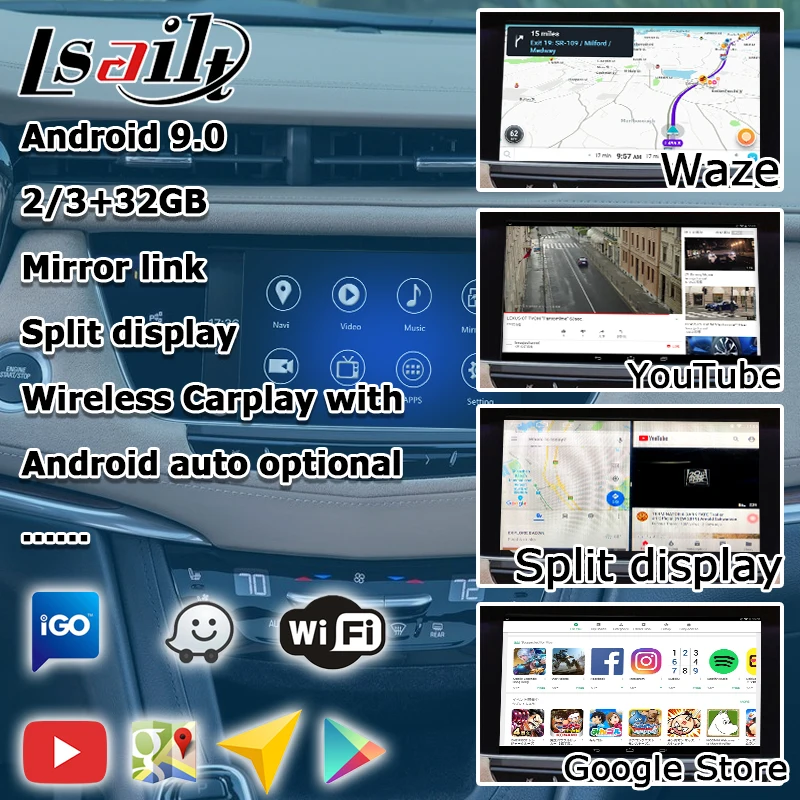 Приставка интерфейса Android / carplay для Cadillac XT5 XTS ATS GPS навигация видео интерфейс mylink CUE