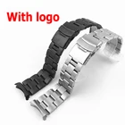 Браслет для часов SEIKO SKX009 007 175 173 Series 18 20 22 24 мм, черный ремешок для часов из нержавеющей стали с зеркальной застежкой