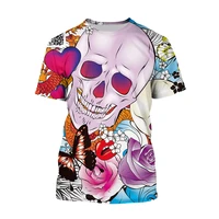 liasoso lovers skull printed t shirts men 3d t shirts short sleeve graphic t shirts round neck tshirt fashion casual brand