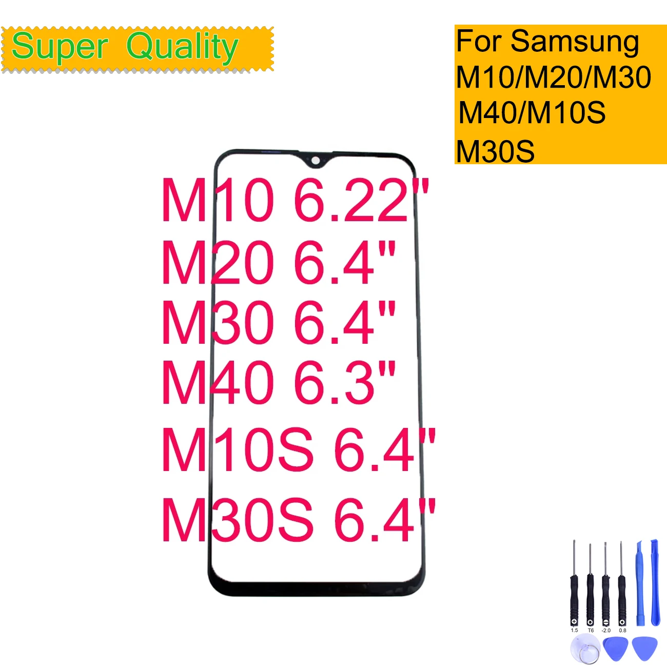 Для Samsung Galaxy M10 M20 M30 M40 M10S M30S сенсорный экран передняя стеклянная панель ЖК внешняя