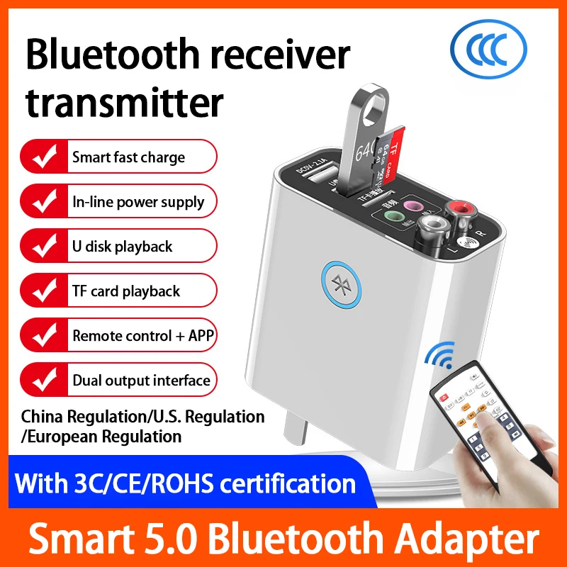 

2 в 1 беспроводной адаптер Bluetooth 5,0 приемник 3,5 мм к AUX аудио 5,0 передатчик для наушников ТВ ИК управление через приложение разъем US Player