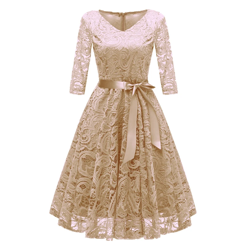 

Осеннее винтажное кружевное платье 2020, женское платье с рукавом 3/4 и V-образным вырезом, женское красное платье с вырезами, женское платье, 2XL,...