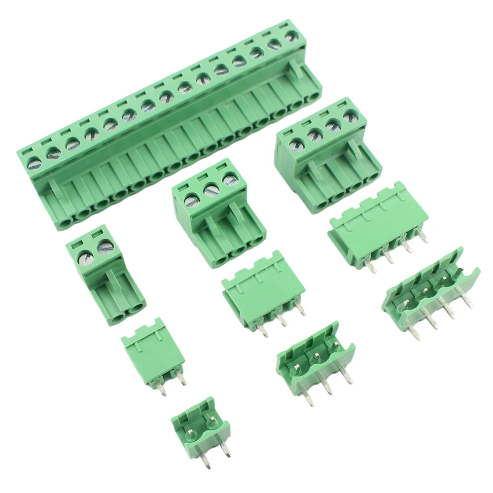 5pcs 5.08mm Pitch PCB Screw Terminal Block Connector Right Angle PlUG-IN Plug Socket 2P 3P 4P 5P 6P 7P 8P 9P 10P 11P 12P 15P |