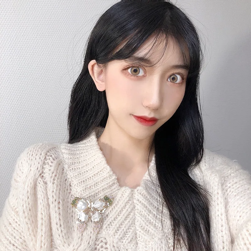 Брошь в форме бабочки с жемчугом южнокорейском стиле | Украшения и аксессуары