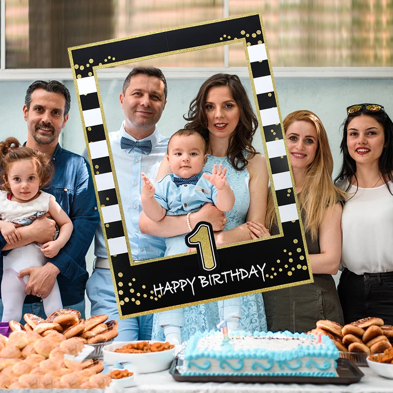 Реквизит для фотосъемки на вечеринку в честь 60 го дня рождения черные и золотые