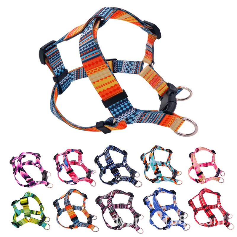 

S-L Bohemian Print Dog Chest Strap Ethnic Pattern Dogs Harnesses High Quality Fashion Geometric Figures/Flowers Pets Supplies