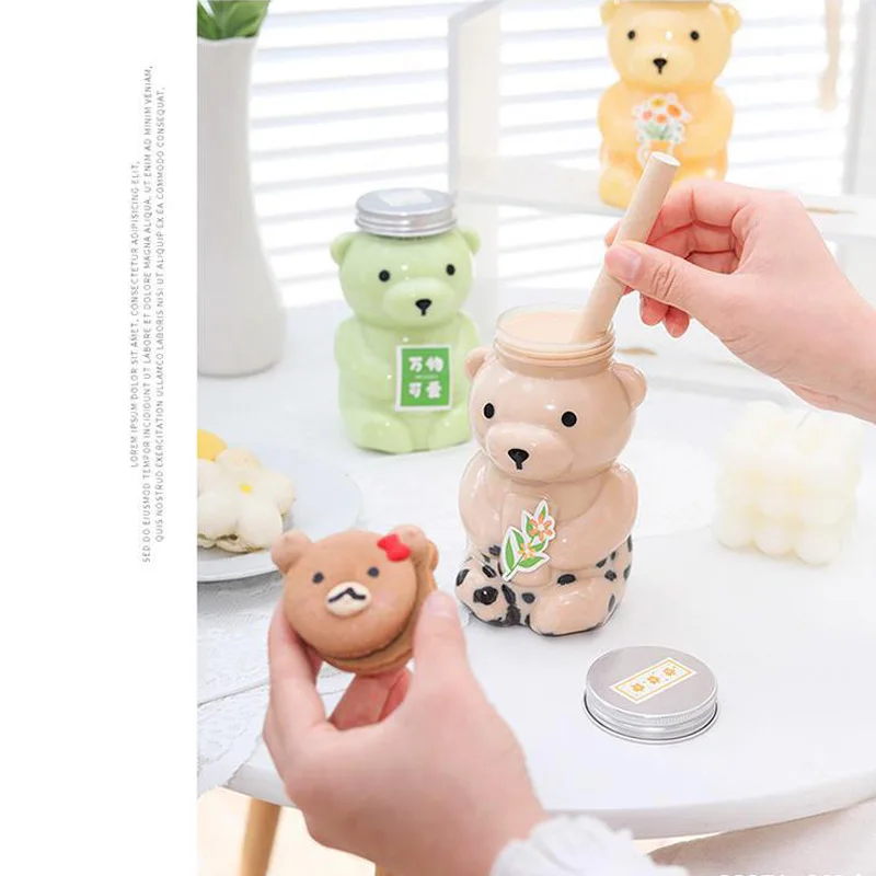 6 шт./лот 350 мл Милая прозрачная пластиковая бутылка ПЭТ для напитков молока чая в