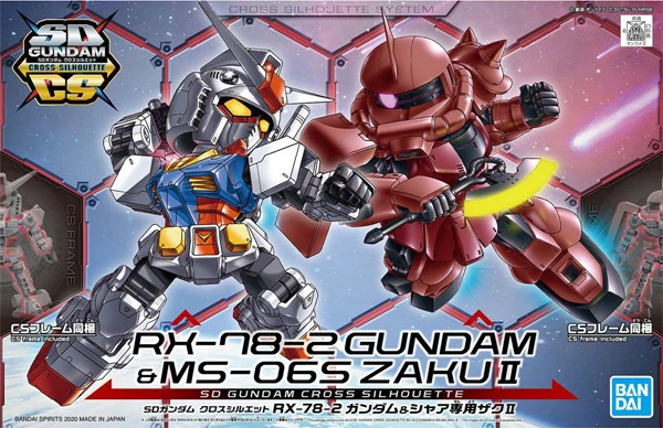

Original BANDAI SD CS Gundam SDCS RX-78-2 + MS-06S ZAKU II 2 in 1 Set Mobile Suit Assemble Model Action Figures