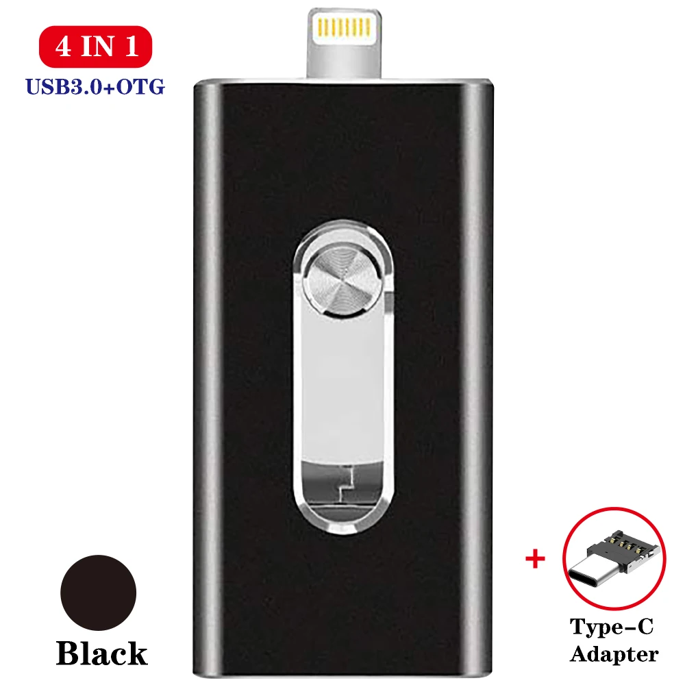 USB флеш накопитель для iphone 12 12mini X/8 Plus/8/7/6 Plus OTG карта памяти с адаптером Type C Флешка