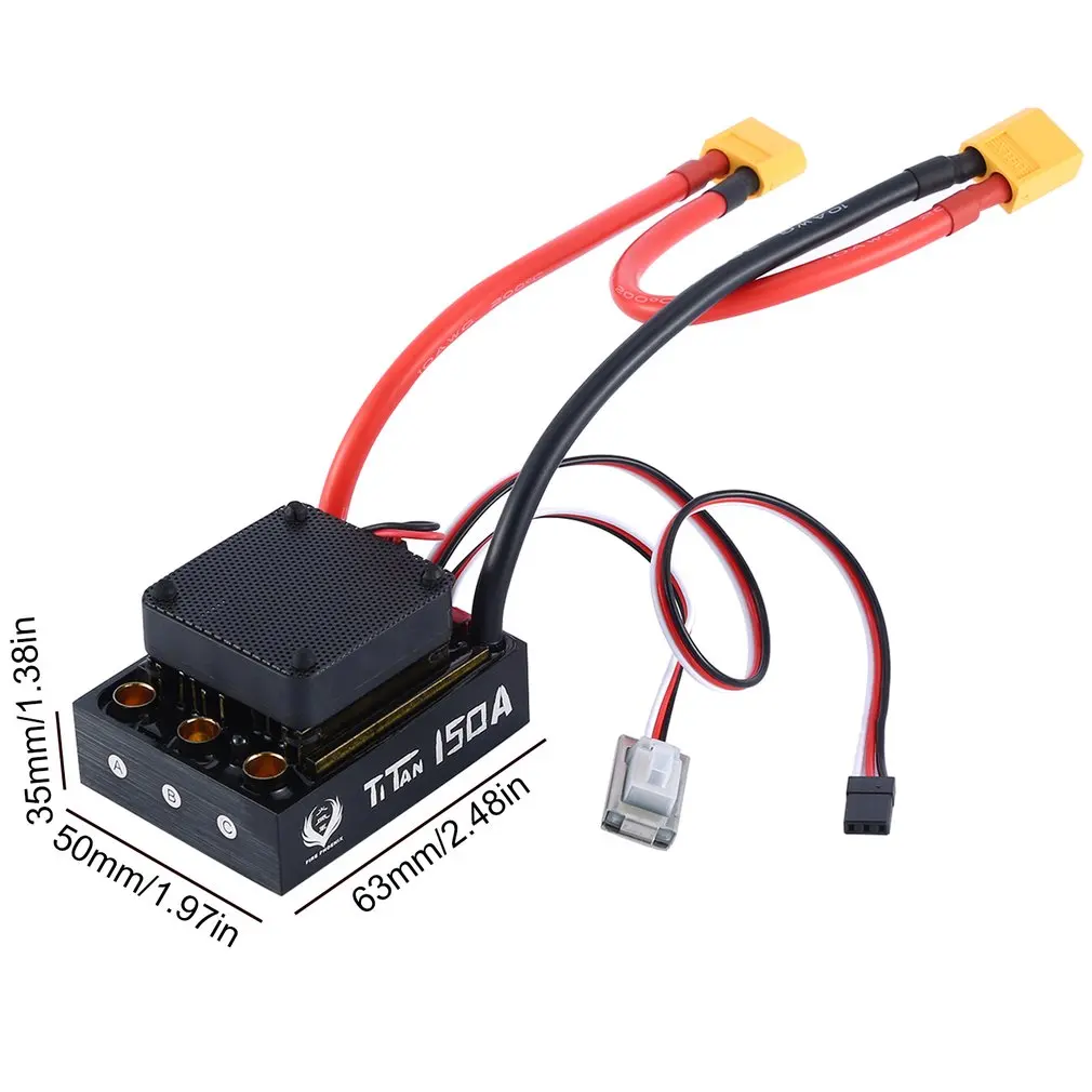 

Brushless Electronic Speed Controller Water-proof TITAN150A ESC For 1 / 8 Climbing Car Good Performance Fine Workmanship