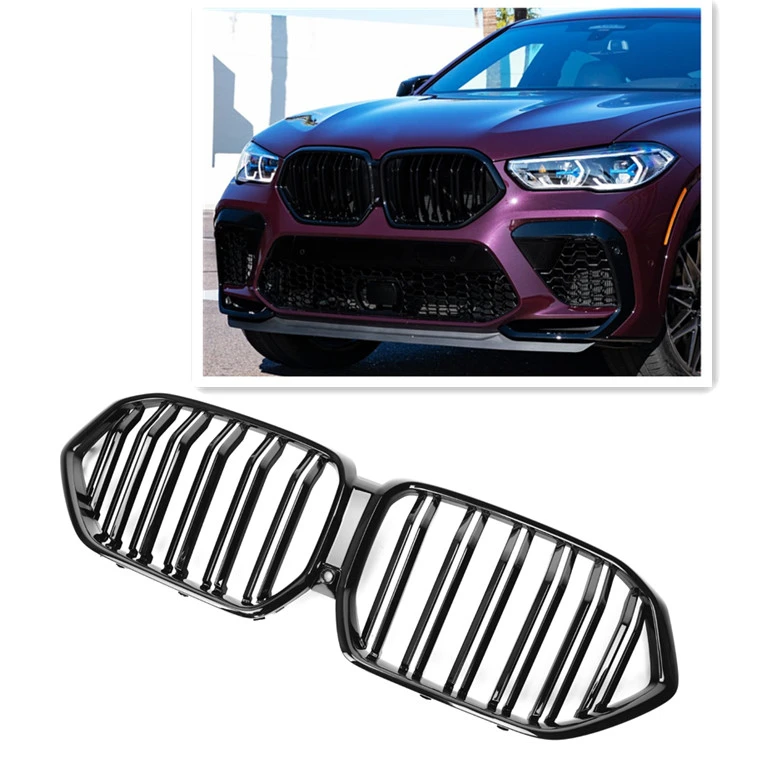 

Black 2-slat G06 Glossy Black Front Grille for BMW X6 G06 2020+ Bumper Grille