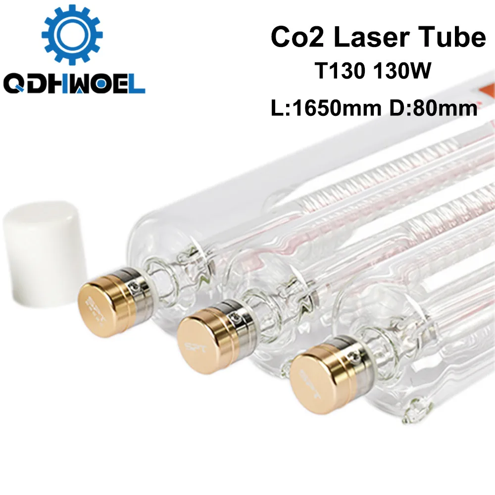 QDHWOEL T130 130-150W Co2 лазерная трубка длиной 1650 мм в диаметре. 80 для лазерной лампы CO2 |