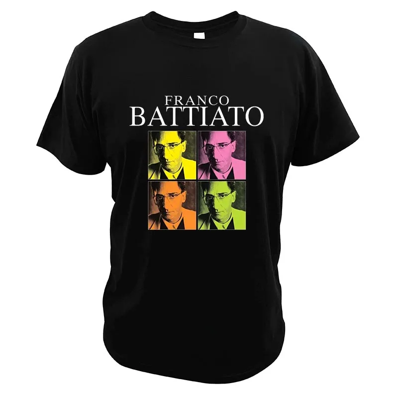 

Футболка для мужчин с надписью «Frank Battiato», футболки для празднования памятных надписей в стиле прогрессивной рок, летние высококачественны...