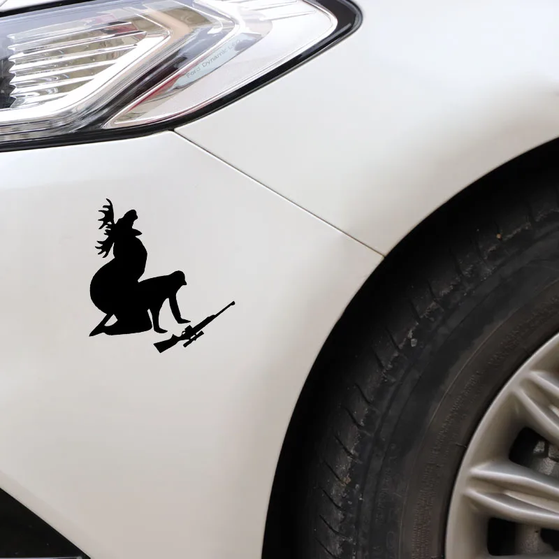 

13 X 12cm Moose Hunter Personalized Car Sticker You Like My Meat Now Funny Moose Hunter Black/Silver