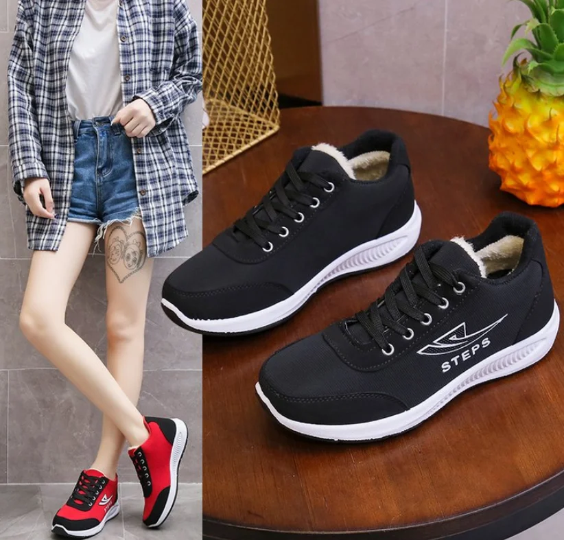 High Quality New Women Winter Warm Sneakers Casual Shoes Women Fashion Breathable Running Flat shoes
