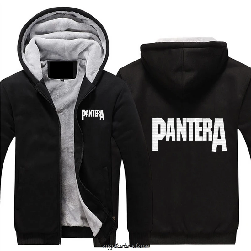MIDUO Heavy Metal Pantera рок группа зимние пальто на молнии с капюшоном толстое пальто мужские теплые панк толстовки хлопковая куртка
