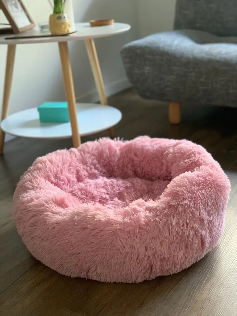 

Long Plush Dounts Cats Dog Bed Basket Luxury Calming Bed Hondenmand Pet Kennel House Shag Vegan Fur Donut Cuddler Cat & Dog Bed