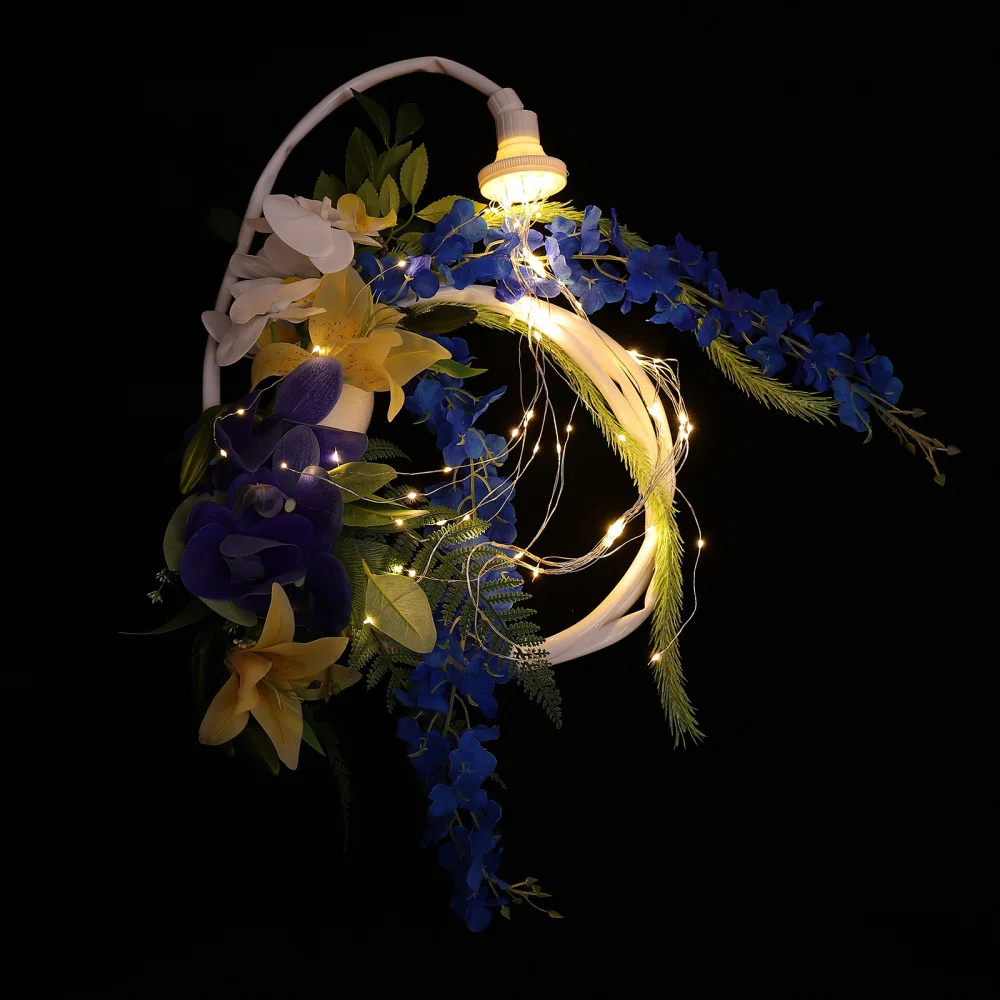 

1pc Solar Yard Light Creative Shower Wreath Light Decorative Outdoor Lamp