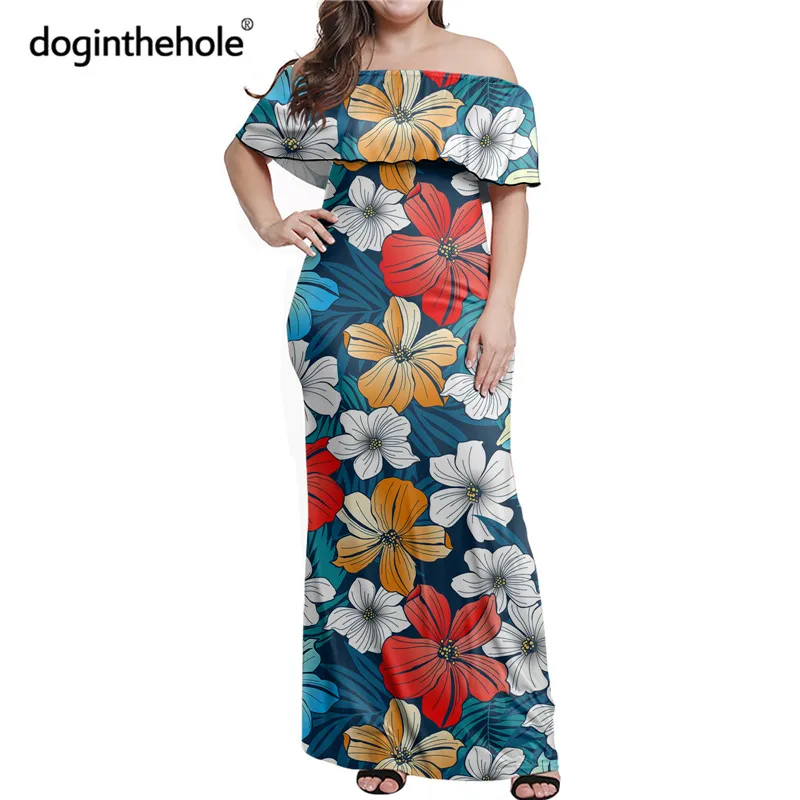Doginthehole женские элегантное платье макси с открытыми плечами разноцветное