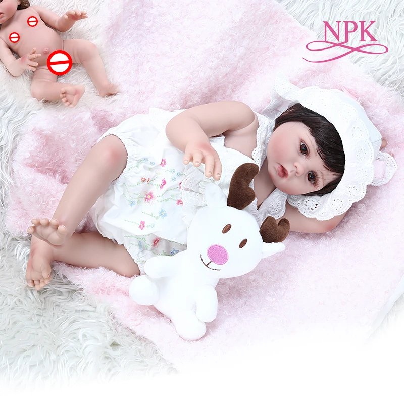 

NPK 48Cm Reborn Baby Dolls Full Body Silicone Realistic Newborn Doll Toys for Girls Bath Playmate Dolls Original Alive Baby Doll