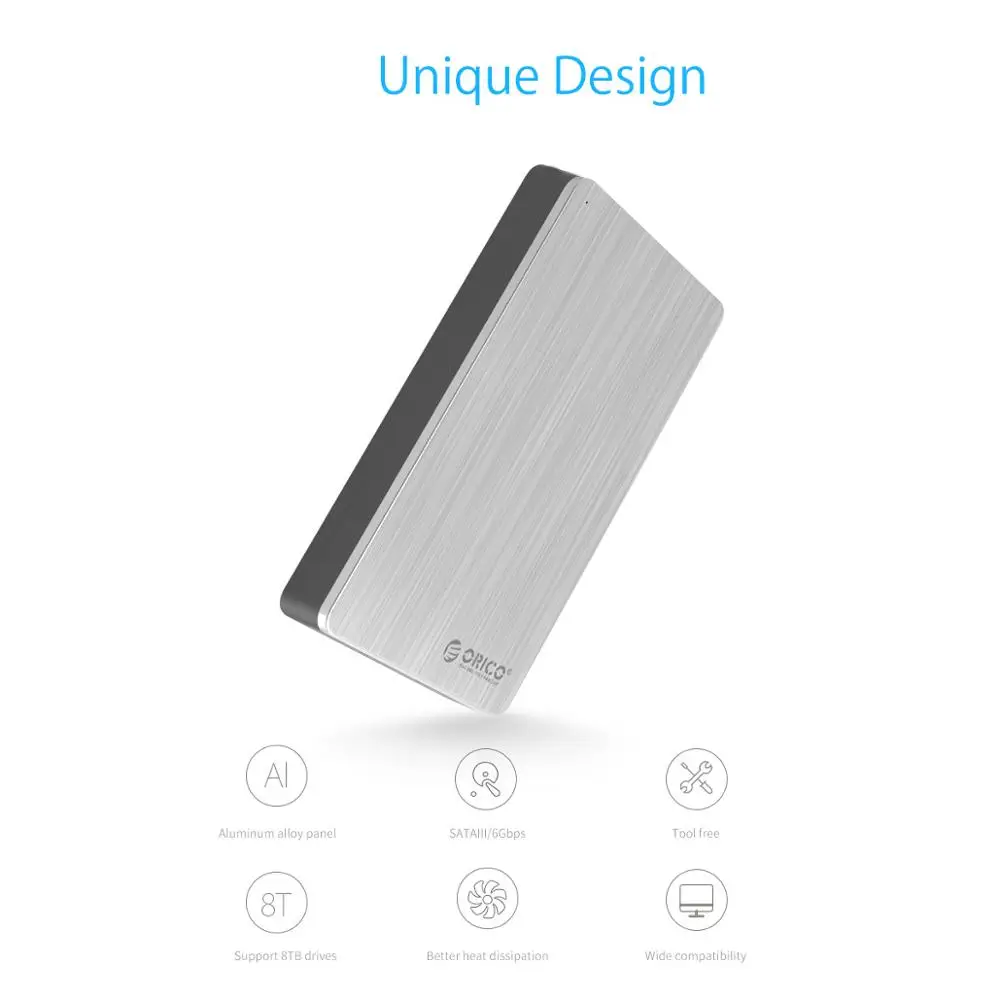 ORICO 3 5 дюйма SATA для USB C внешний жесткий диск корпус type USB3.1HDD чехол алюминиевый 8 ТБ