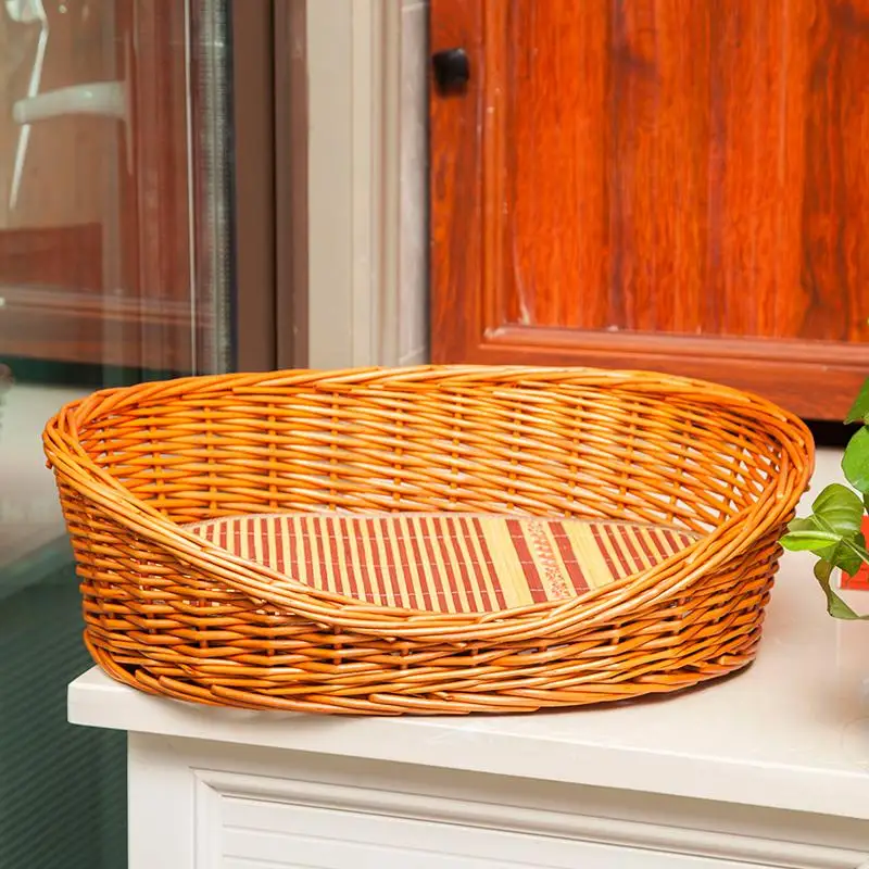 Ротанг питомник летняя собака кровать для Тедди Старлинг маленький и средний