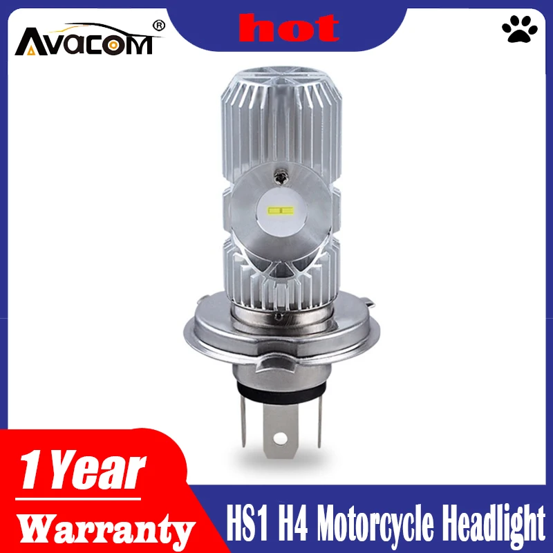 Avacom 1 шт. светодиодный HS1 H4 фара мотоцикла CSP 6500K 2400Lm 12V BA20D налобный фонарь для
