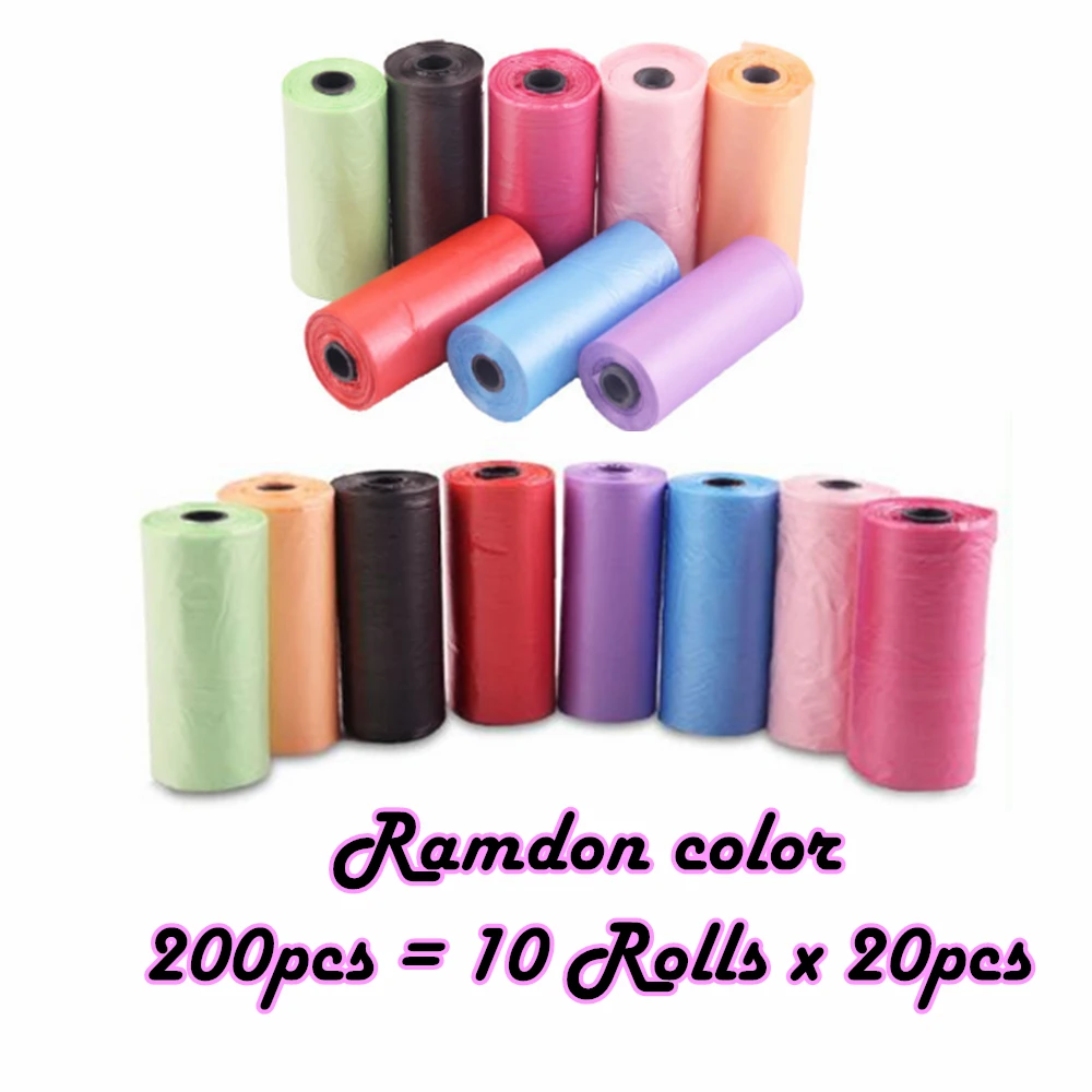 

200pc/10 Rolls Dog Bag Pet Waste Pick Up Plastic Garbage Bags Thickened Outside Pet Toilet Clean Waste Trash Bag For Cats Dogs