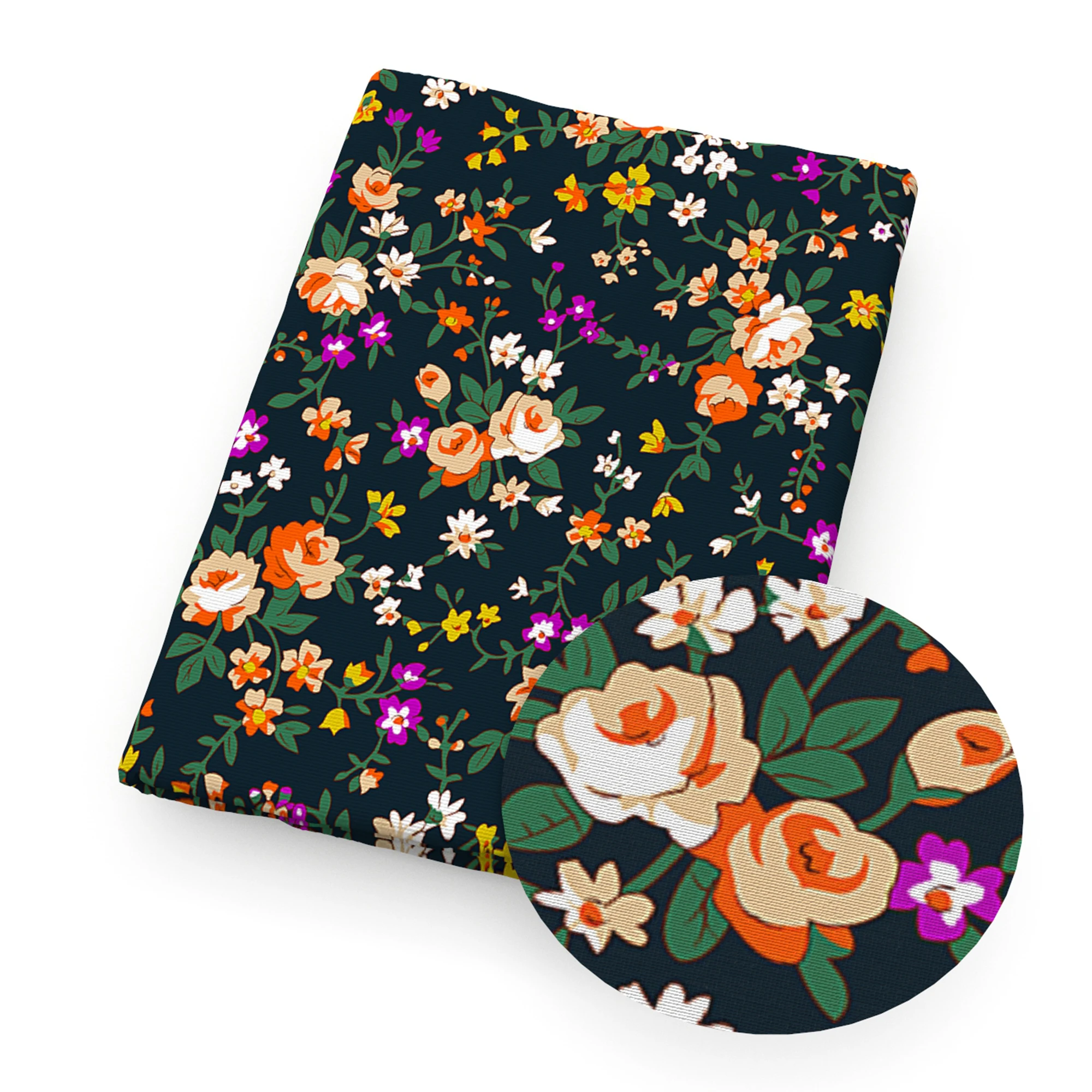 Полиэфирный хлопок/чистый хлопок мультяшная ткань с принтом ананасов