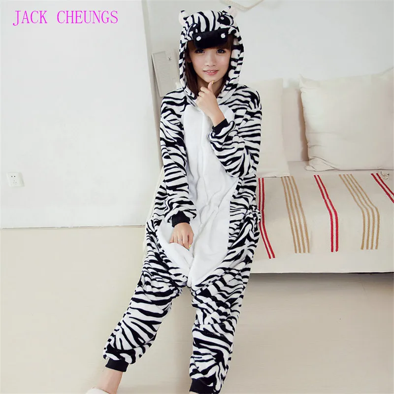 Пижама-кигуруми в виде розовой зебры для взрослых |