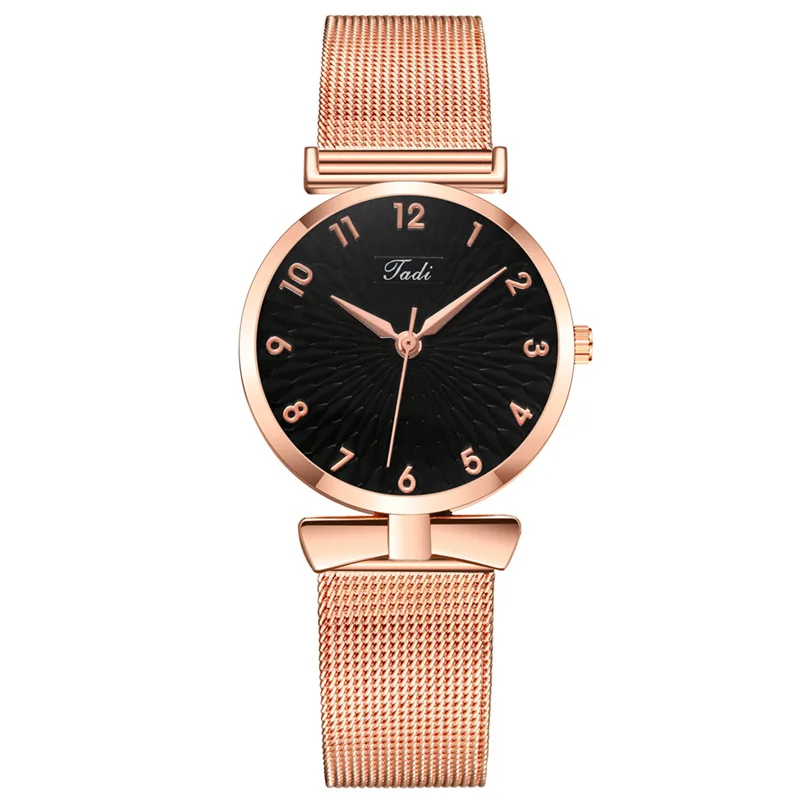 

Ladies Fashion Watch Milan Mesh Bracelet Personality Bowknot Petal Shading Magnetite Mesh Band Watch Quartz Watch Gift