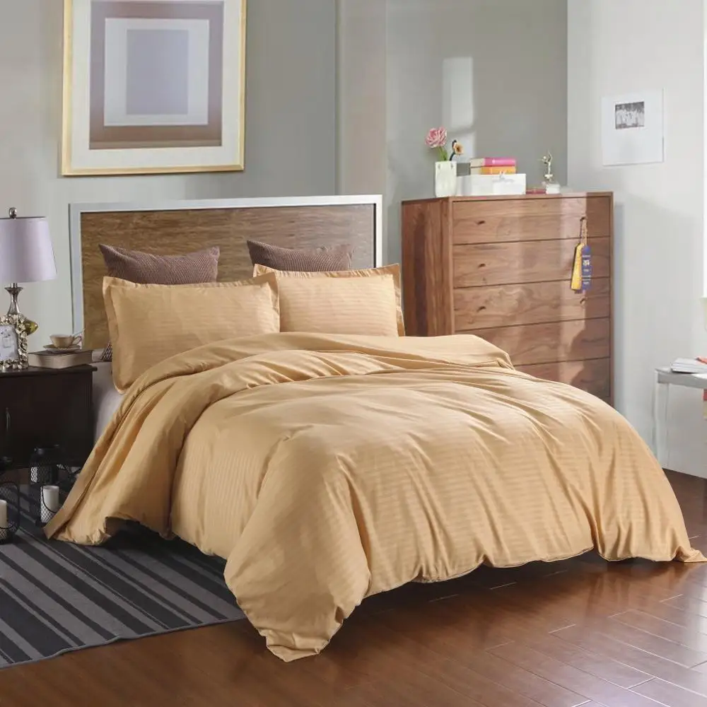 Домашний текстиль однотонное полосатое постельное белье черно-белое комплект