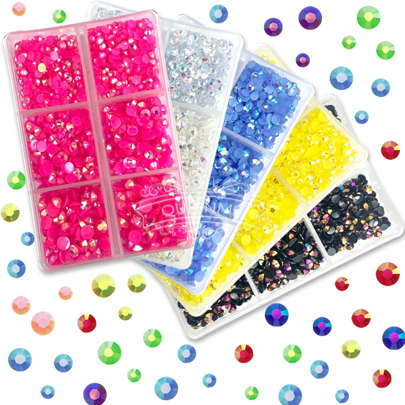 

Микс 2 мм-6 мм в упаковке желе AB Смола без горячей фиксации Стразы Cтразы с плоским задним пластиковым стандартом блестящий камень для рукоде...